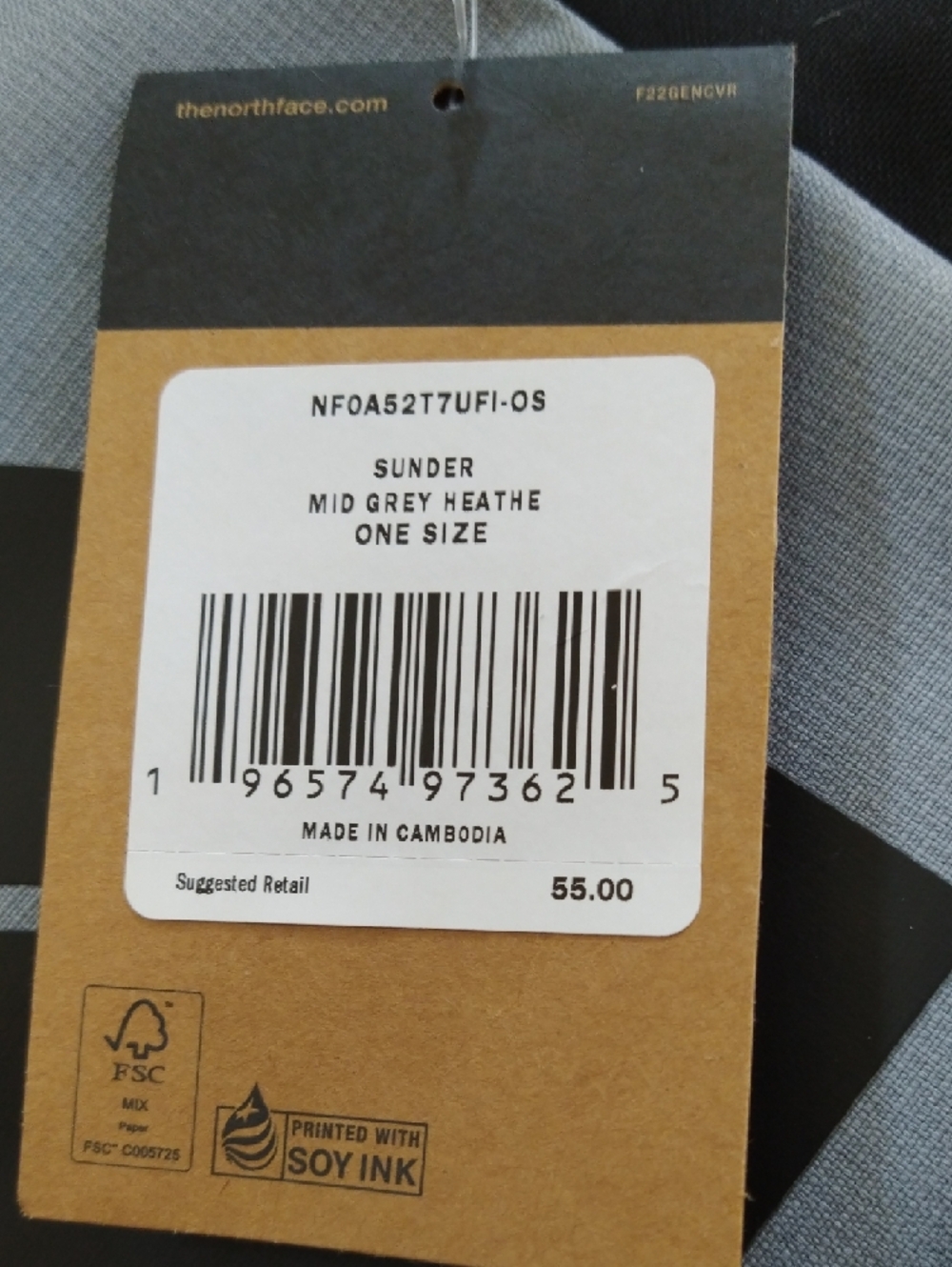 The North Face Sunder Backpack in Gray and Black + Caribbeaner Keychain - Picture 6 of 7